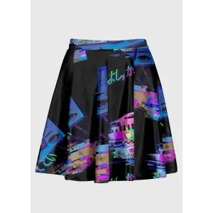 Vaporwave Aesthetic Glitchcore Anime Skirt for Unique Style