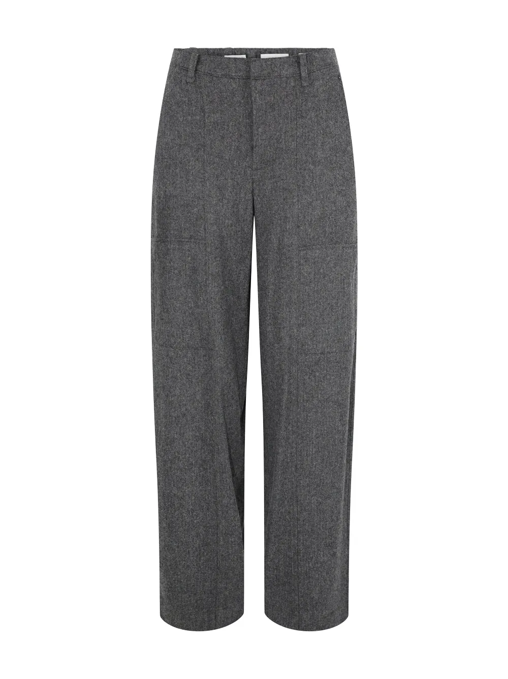 Vince Mid-Rise Brushed Flannel Utility Pants in Charcoal