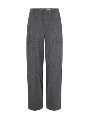 Vince Mid-Rise Brushed Flannel Utility Pants in Charcoal