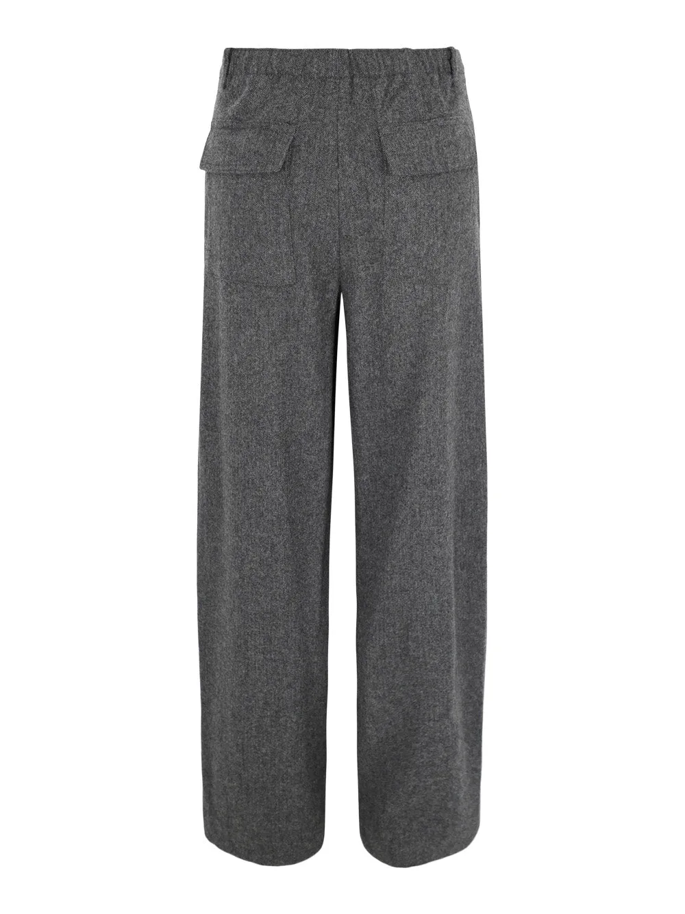 Vince Mid-Rise Brushed Flannel Utility Pants in Charcoal