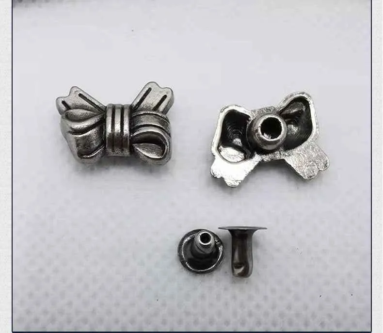 Vintage Punk Floral Scroll Bow Rivets Ornate Metal Studs 30 Pack