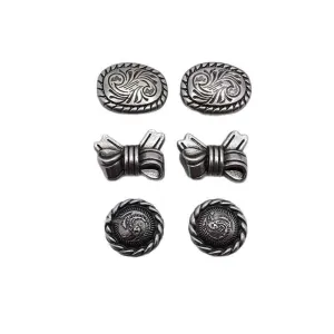Vintage Punk Floral Scroll Bow Rivets Ornate Metal Studs 30 Pack