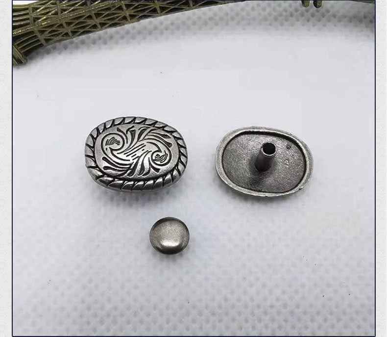 Vintage Punk Floral Scroll Bow Rivets Ornate Metal Studs 30 Pack