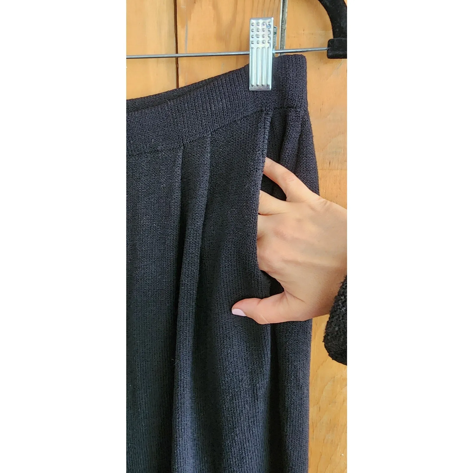 Vintage St John Black Pants Santana Knit Elastic Waist M