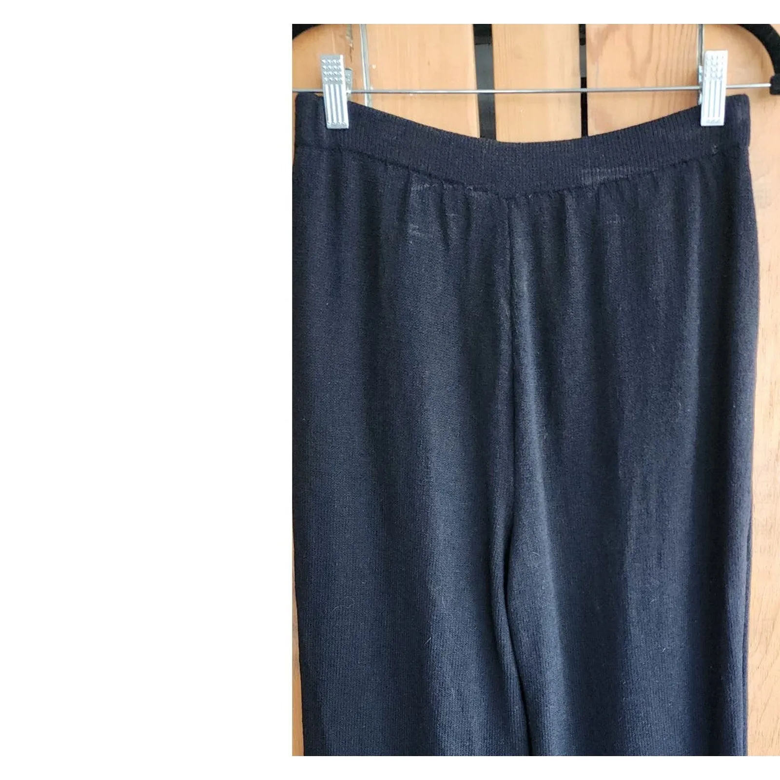 Vintage St John Black Pants Santana Knit Elastic Waist M