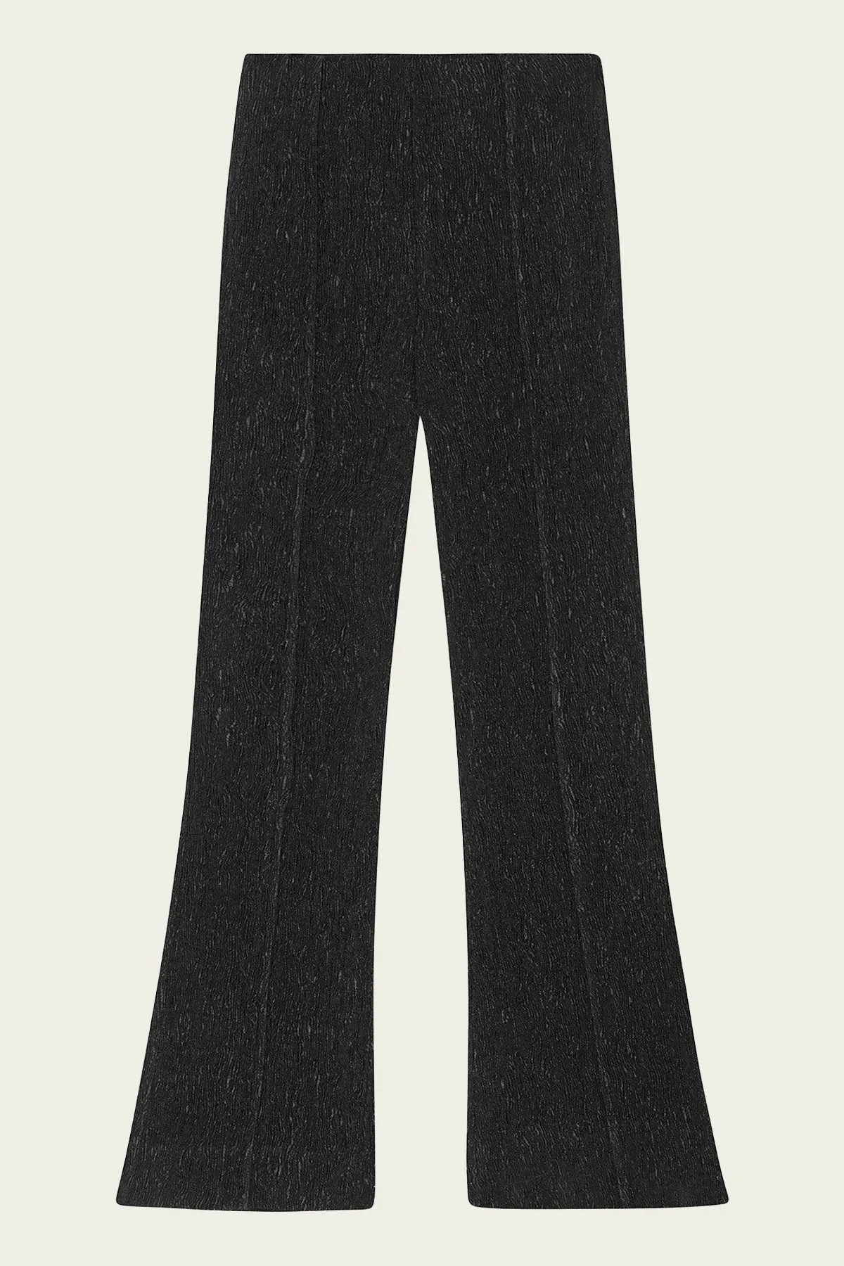 Viscose Stretch Crepe Flared Pants in Black