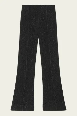 Viscose Stretch Crepe Flared Pants in Black