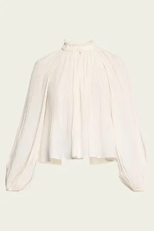 Walker Pleated Top in Ivory