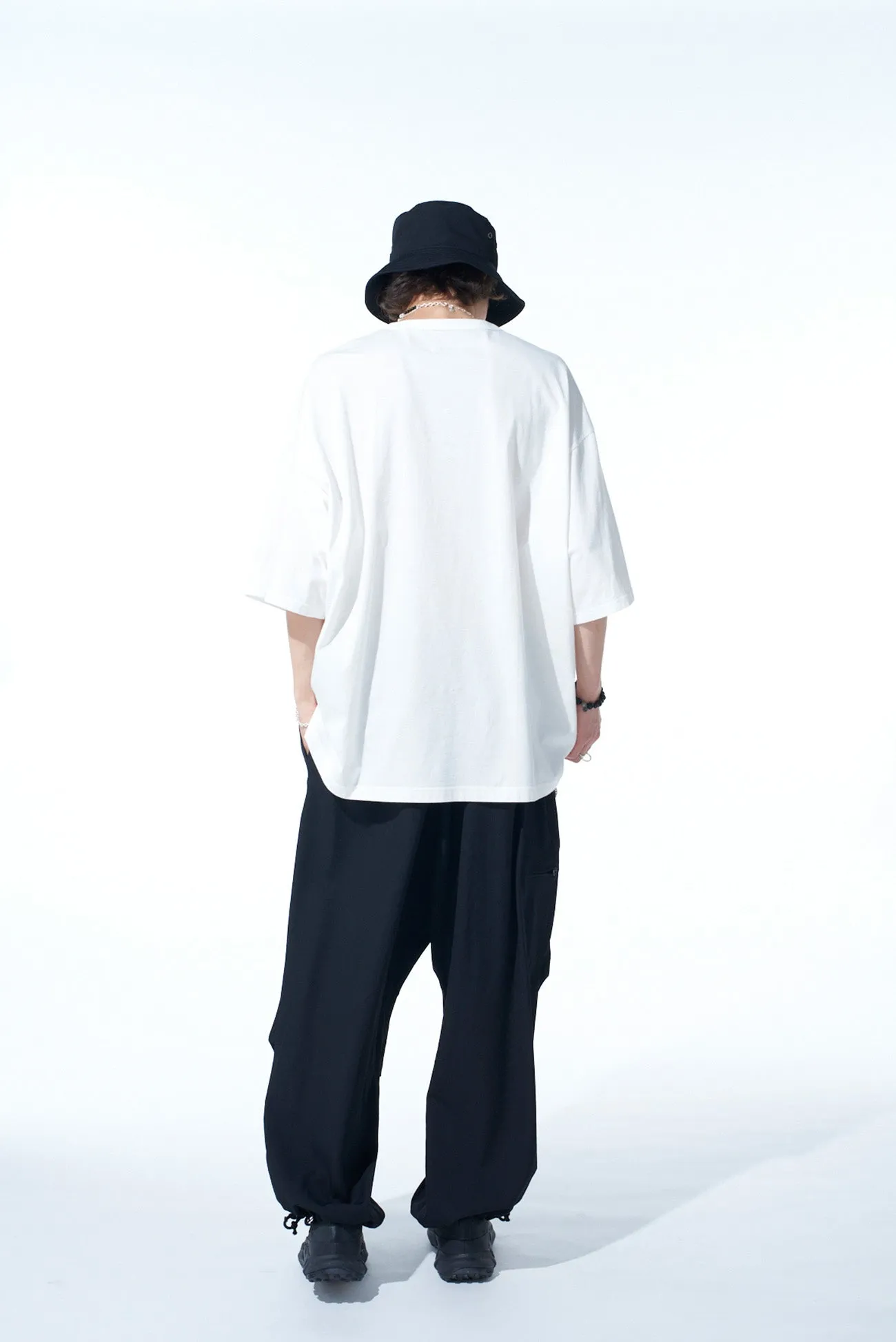 WASHER WOOL GABARDINE KNEE TUCK MILITARY PANTS
