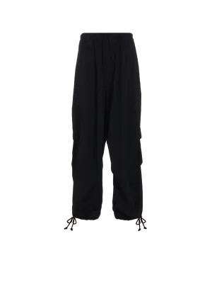 WASHER WOOL GABARDINE KNEE TUCK MILITARY PANTS