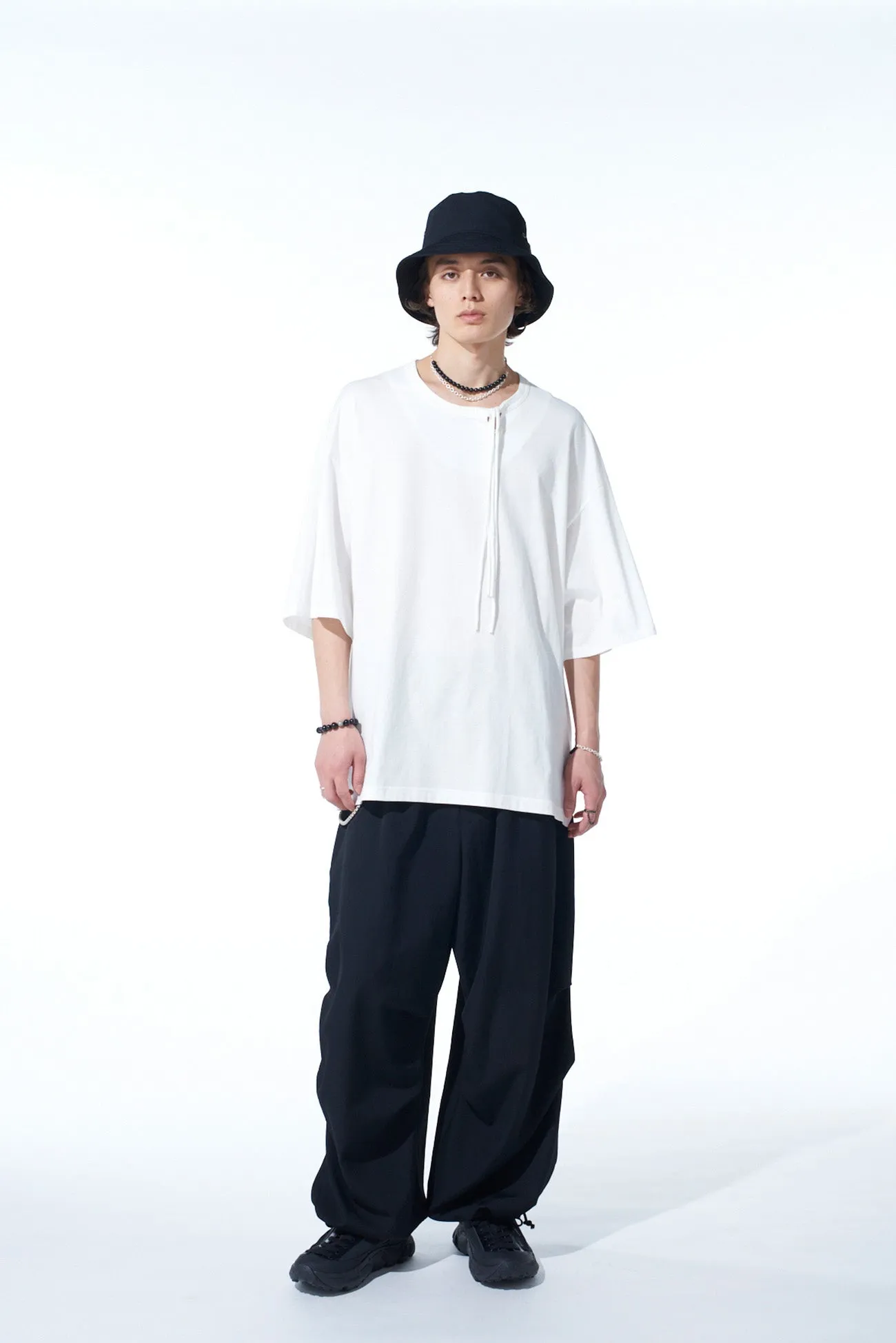 WASHER WOOL GABARDINE KNEE TUCK MILITARY PANTS