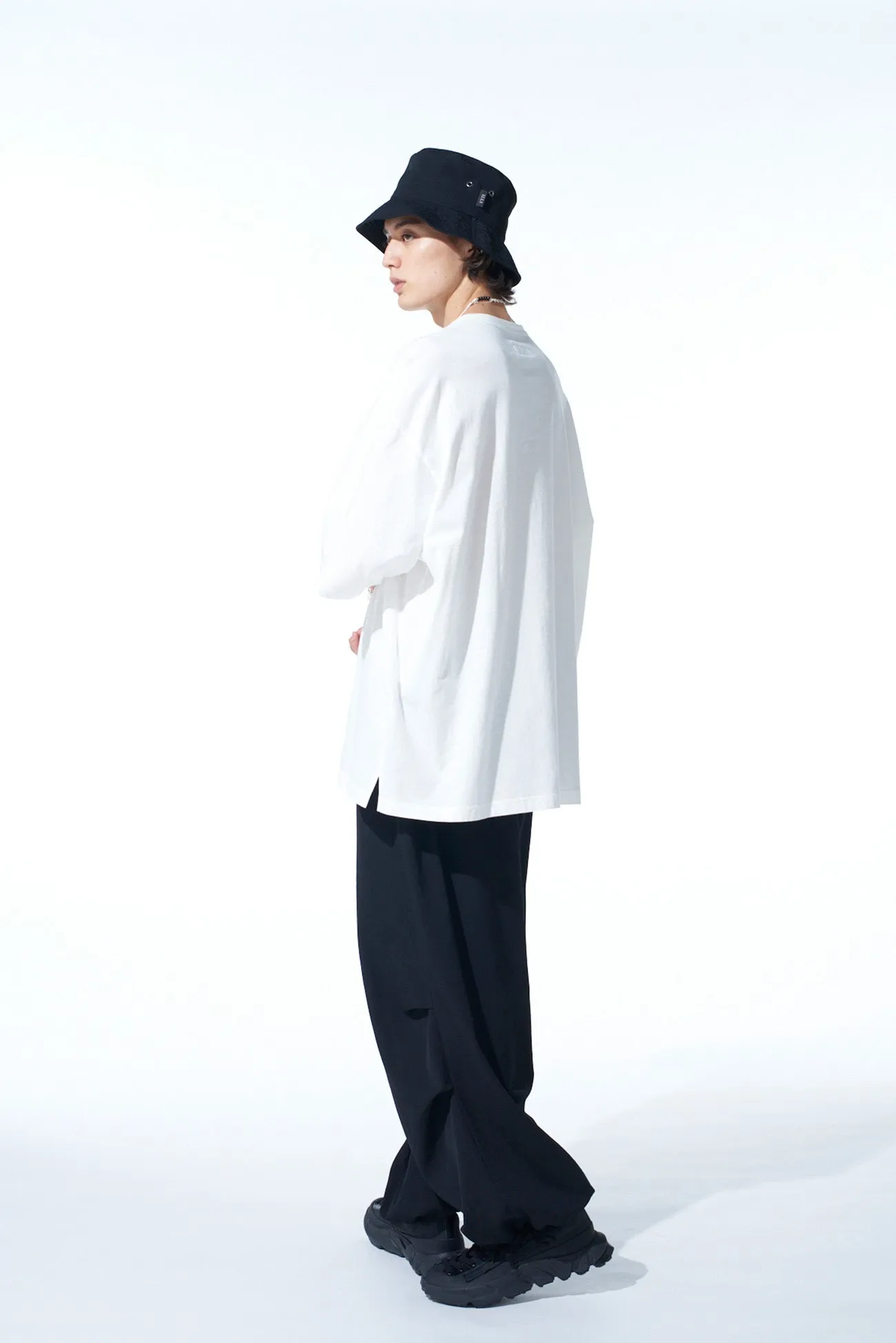 WASHER WOOL GABARDINE KNEE TUCK MILITARY PANTS