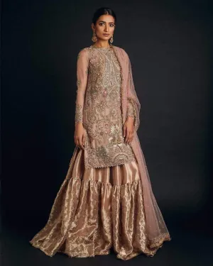 Wedding party dress dabka zari nagh and threds work  Model#P 153