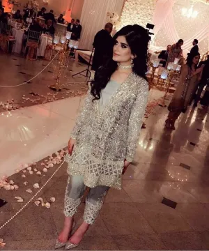 Wedding party dress with dabka nagh and pearls work Model #P 207