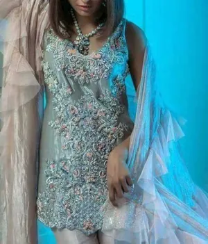 Wedding Party Dress with Dabka Nagh Cutwork & Multi Threads Work  Model # P218