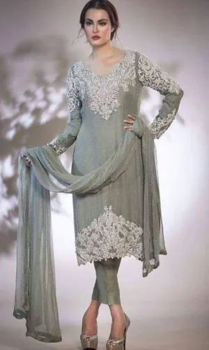 Wedding party dresswith dabka nagh and pearls work M#P 147