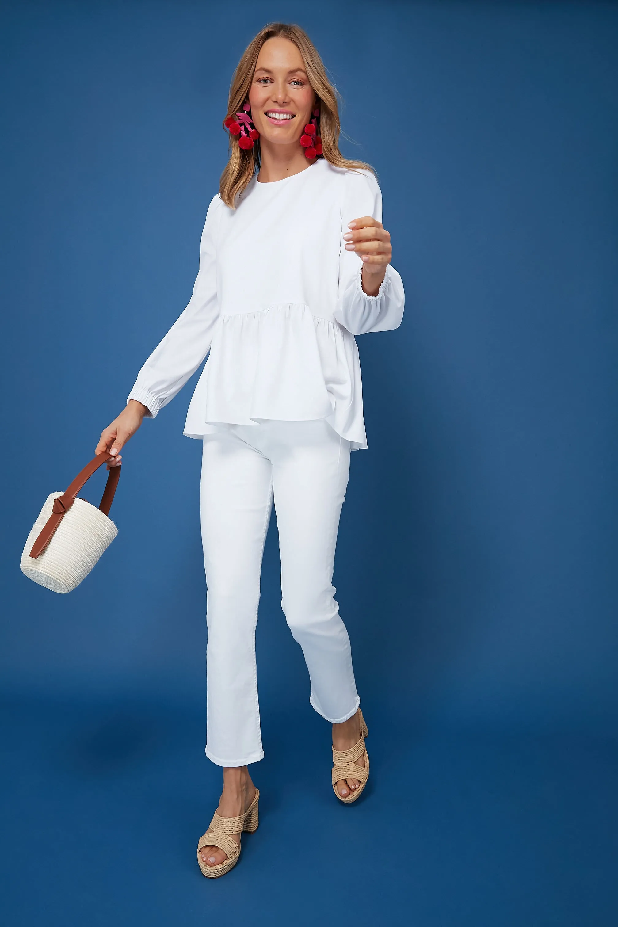 White Carlota Peplum Blouse