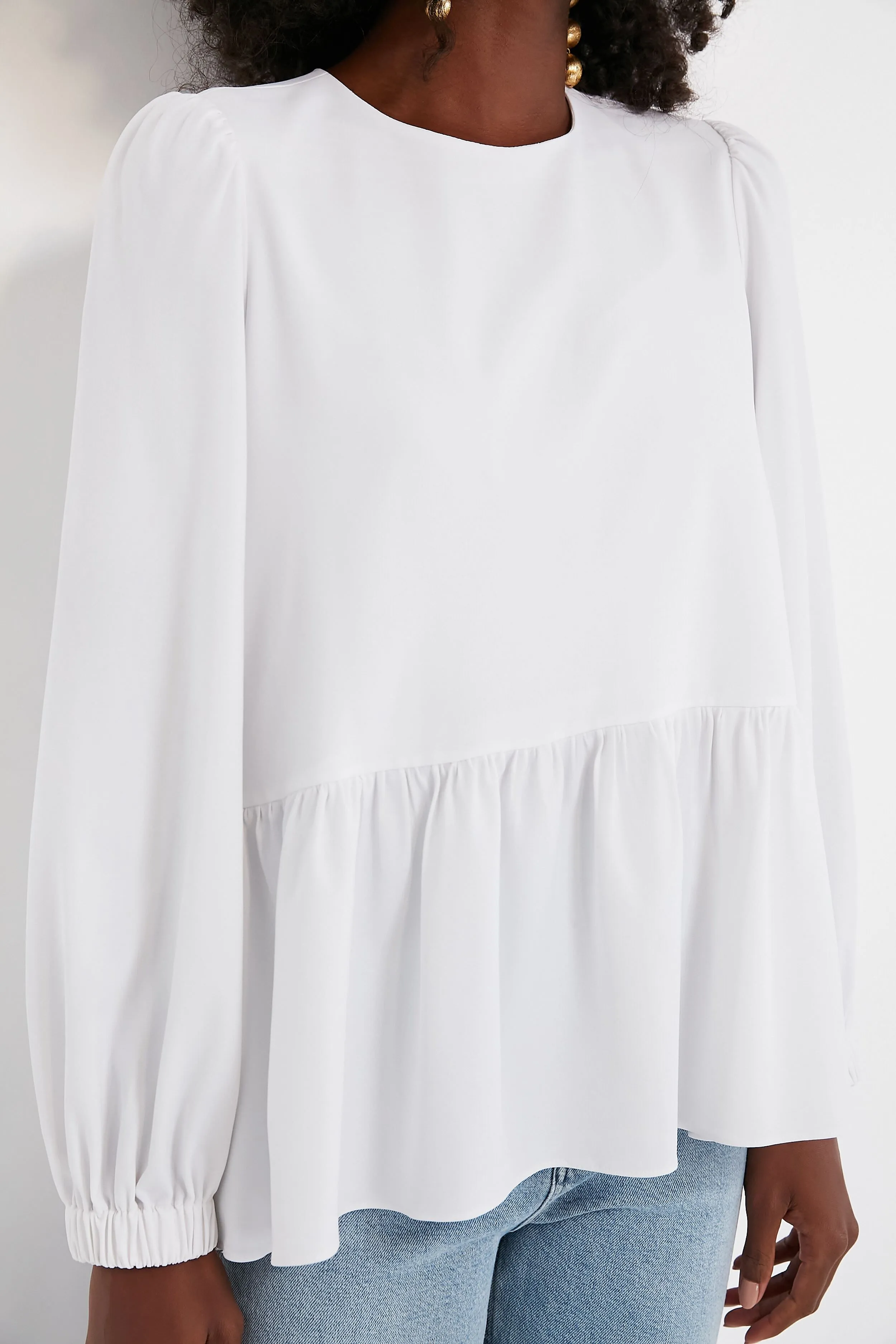 White Carlota Peplum Blouse