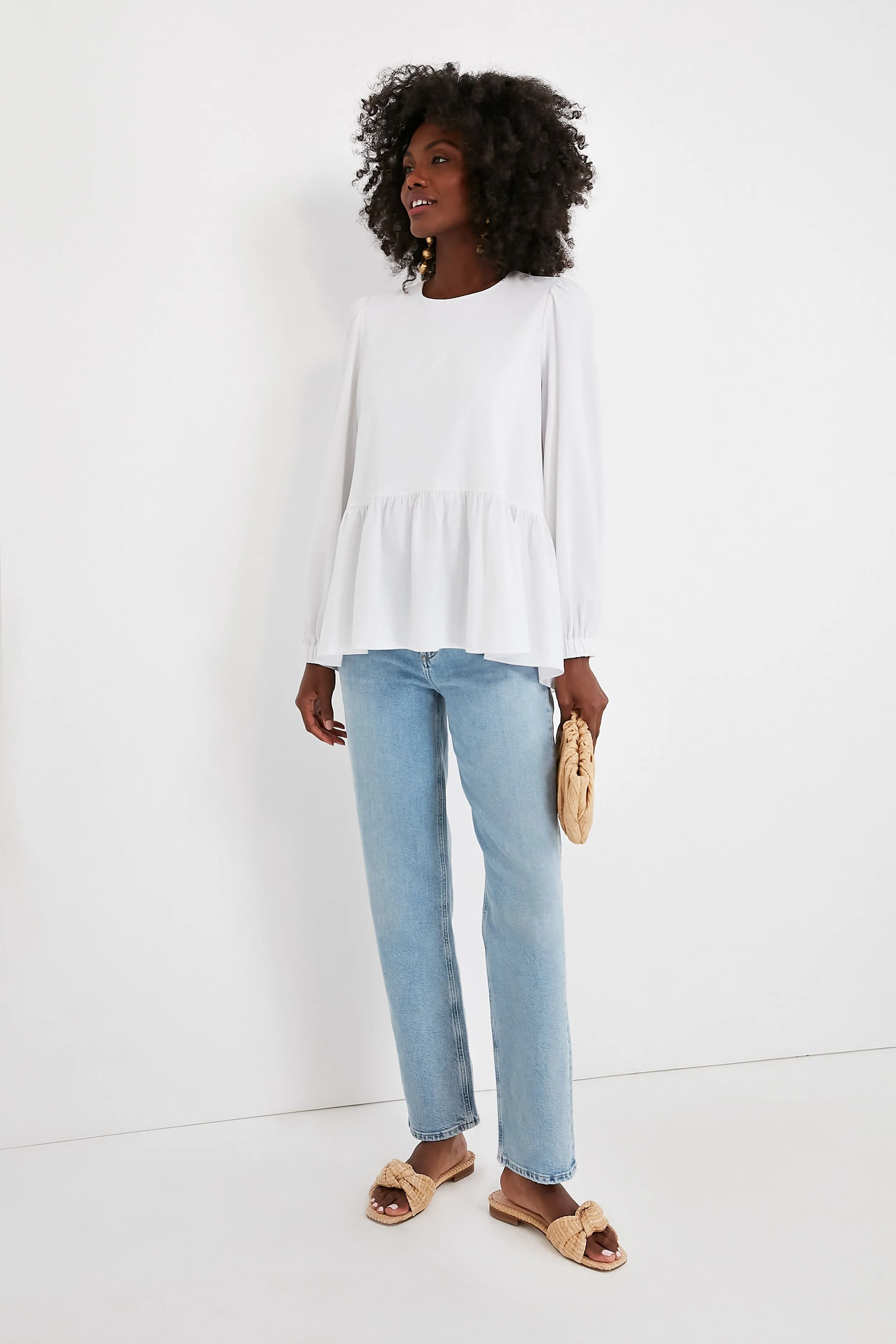White Carlota Peplum Blouse
