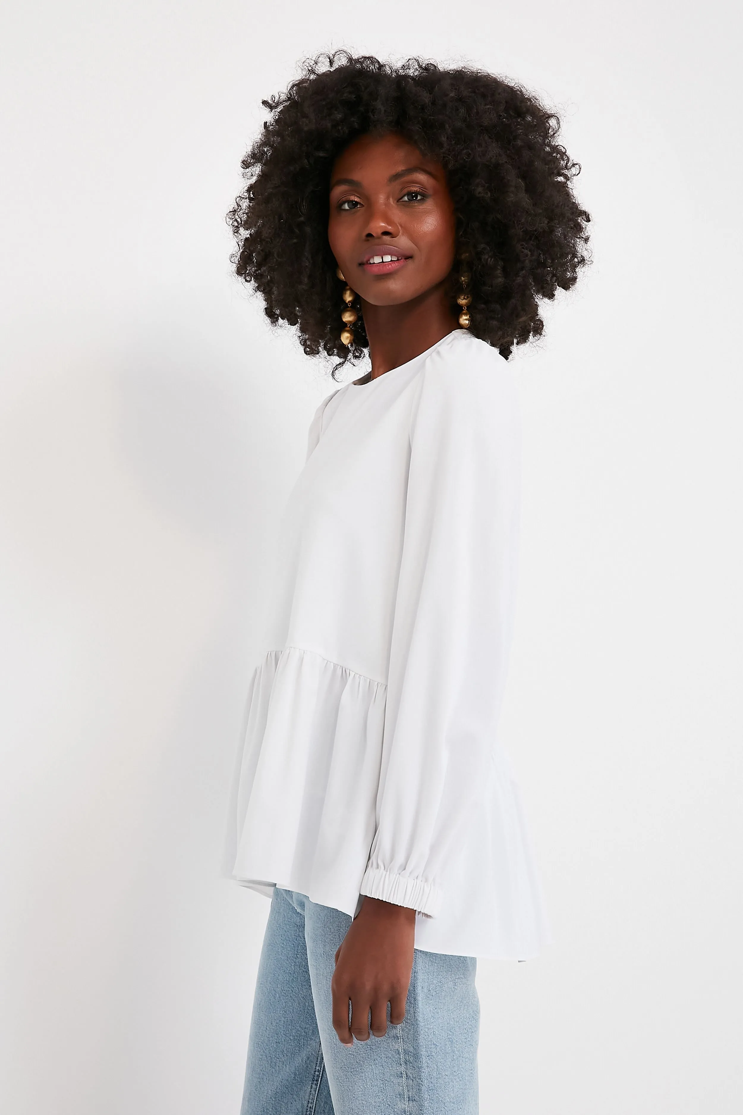 White Carlota Peplum Blouse