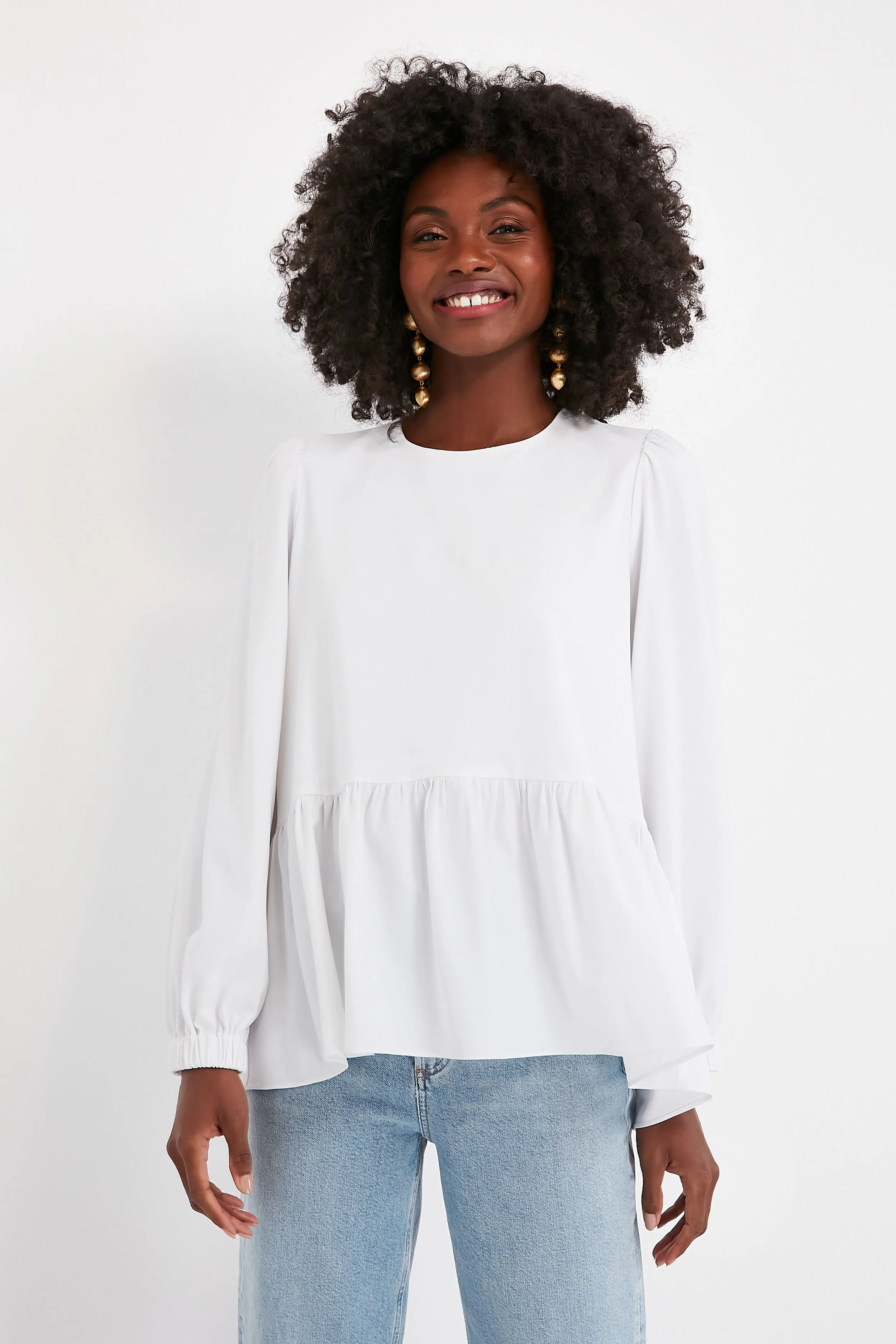 White Carlota Peplum Blouse