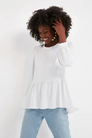 White Carlota Peplum Blouse