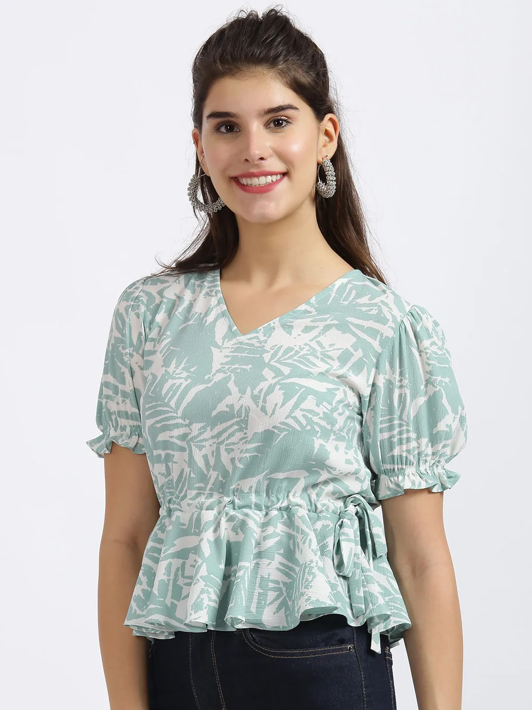 White Peplum Top