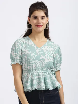 White Peplum Top