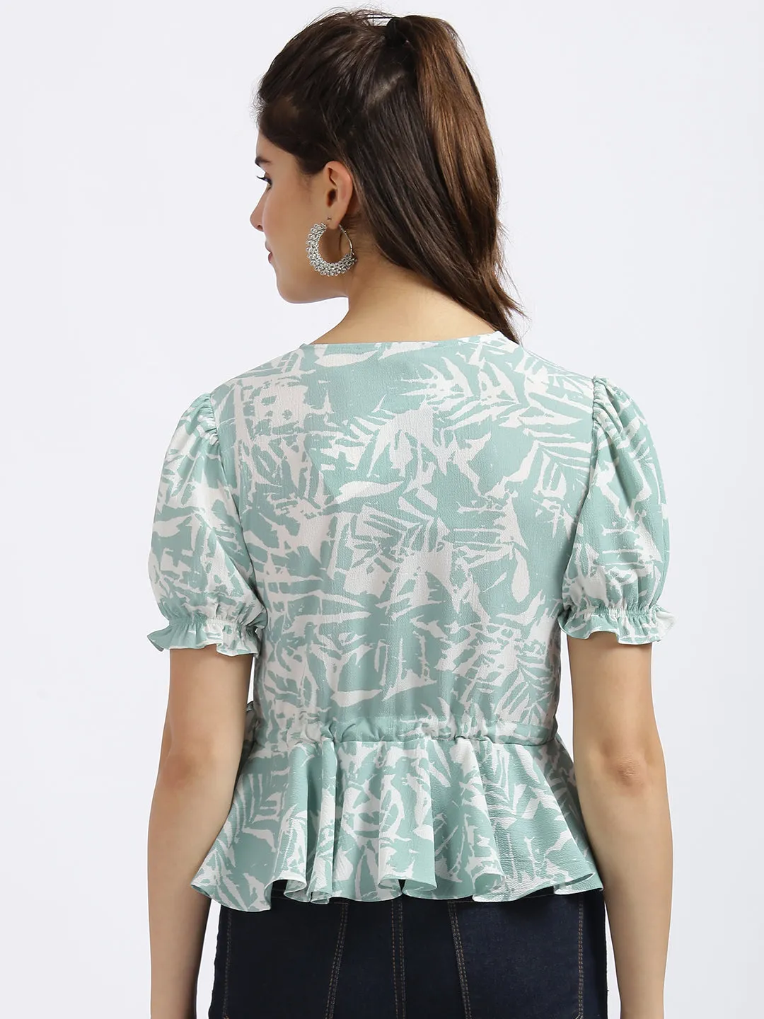 White Peplum Top
