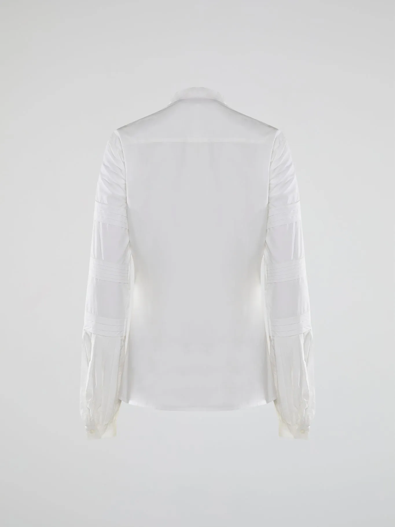 White Pleated Bib Shirt