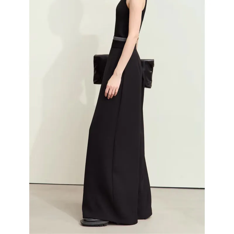 Wide-Leg Pleated Casual Pants