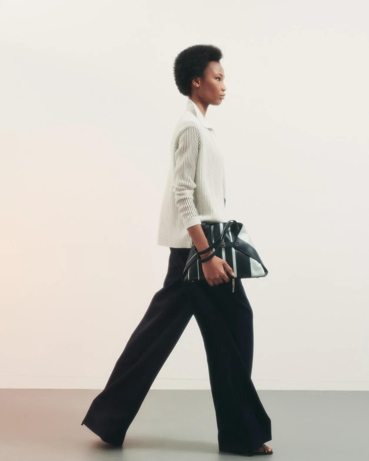 Wide Pleated Wool Gabardine Pants
