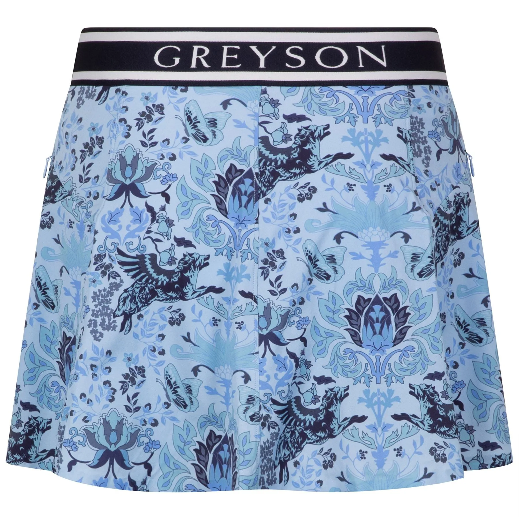 Winged Wolf Phoenix Flare Skirt Wolf Blue