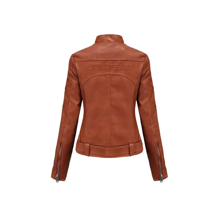 Women Margaret Red Slim Fit Leather Jacket
