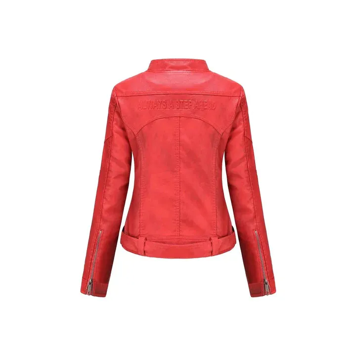 Women Margaret Red Slim Fit Leather Jacket