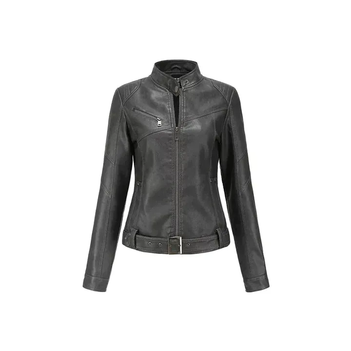Women Margaret Red Slim Fit Leather Jacket