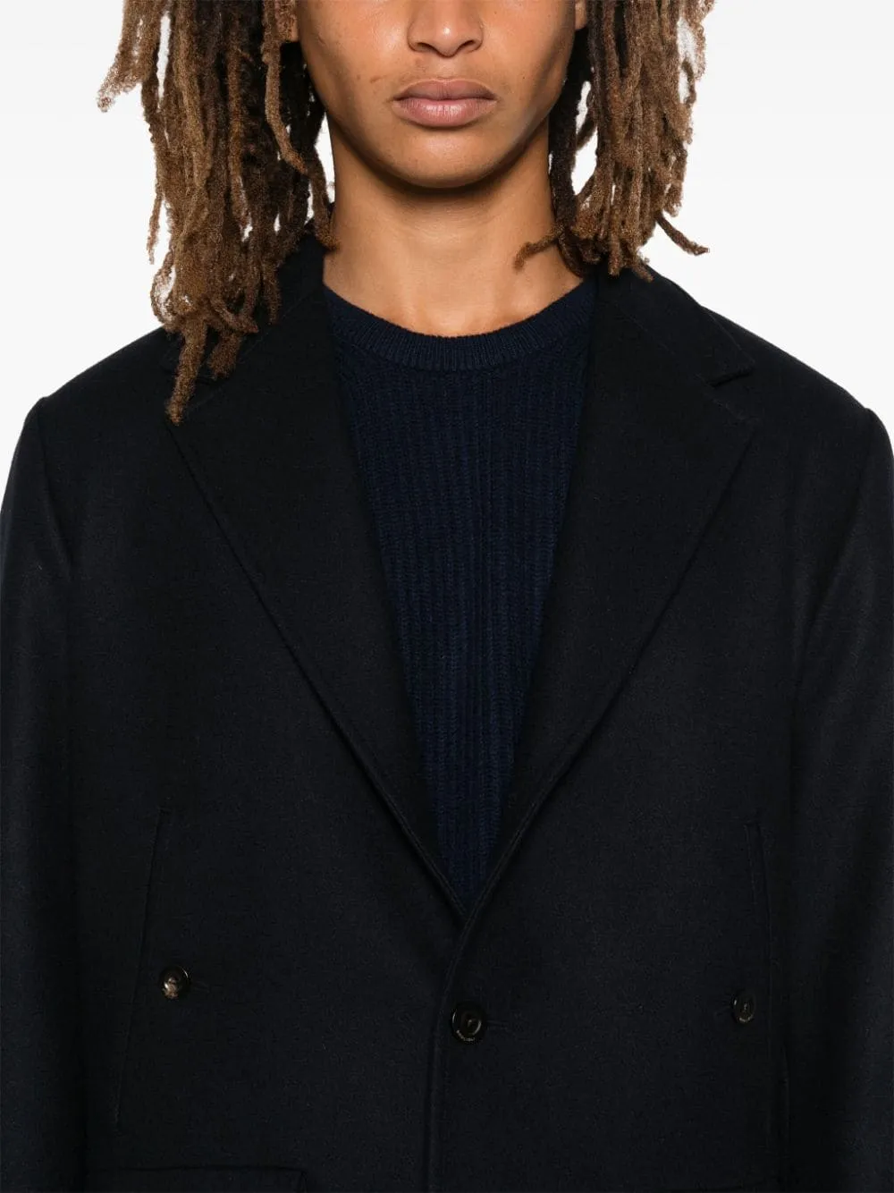 Wool and cashmere single-breasted jacket
