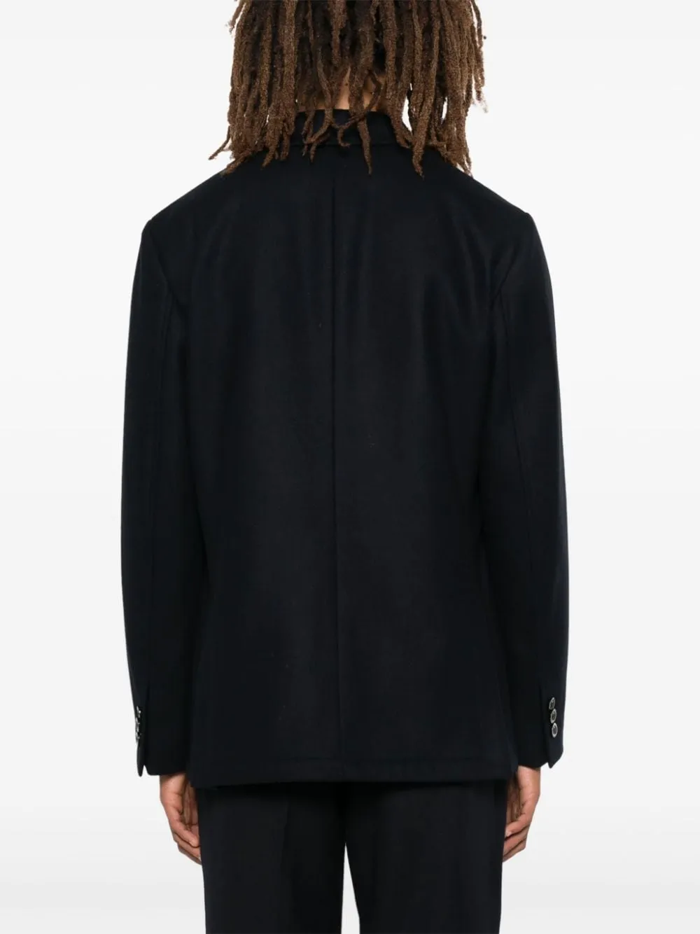 Wool and cashmere single-breasted jacket