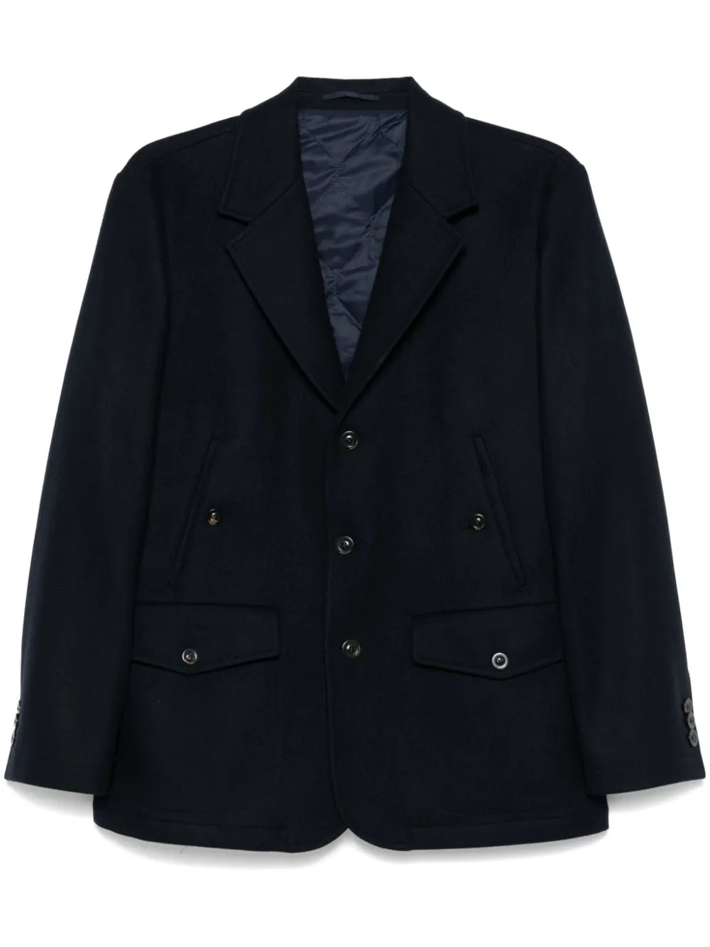 Wool and cashmere single-breasted jacket