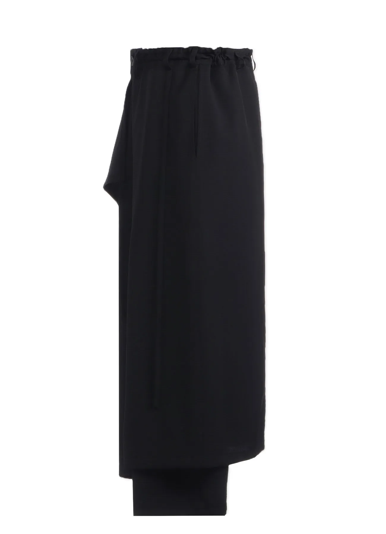 WOOL GABARDINE BOUND SKIRT PANTS