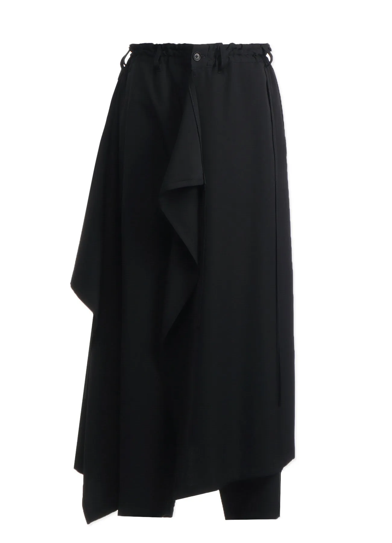 WOOL GABARDINE BOUND SKIRT PANTS