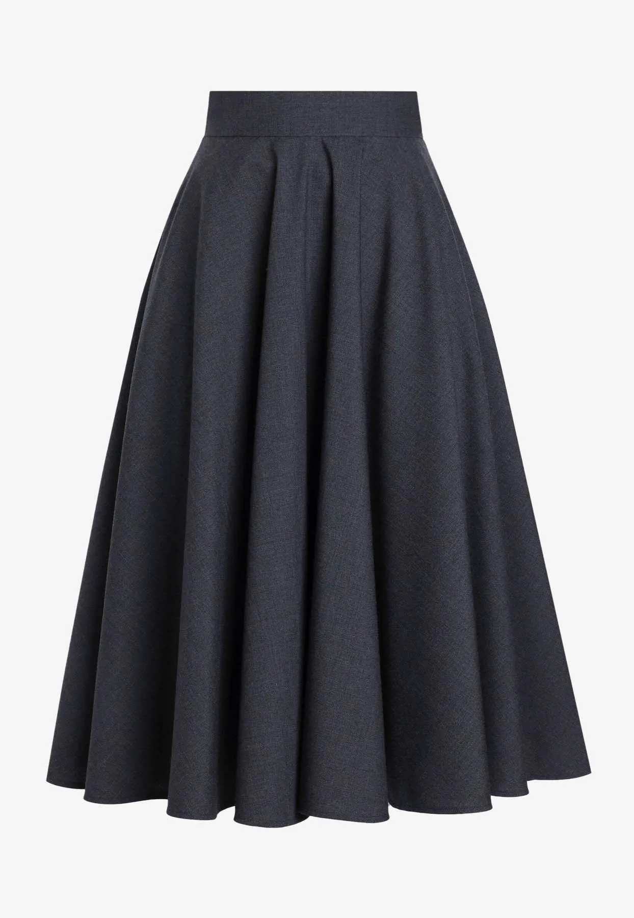 Woolen Midi Circle Skirt