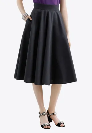 Woolen Midi Circle Skirt