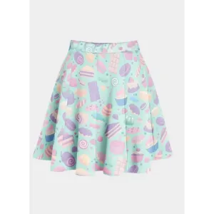 Y2K Skirt in Silky Fabric with Elastic Waist Band Full Zip Jacket