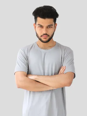 Youth Robe Men's Plain Round Neck T-Shirt (Grey)