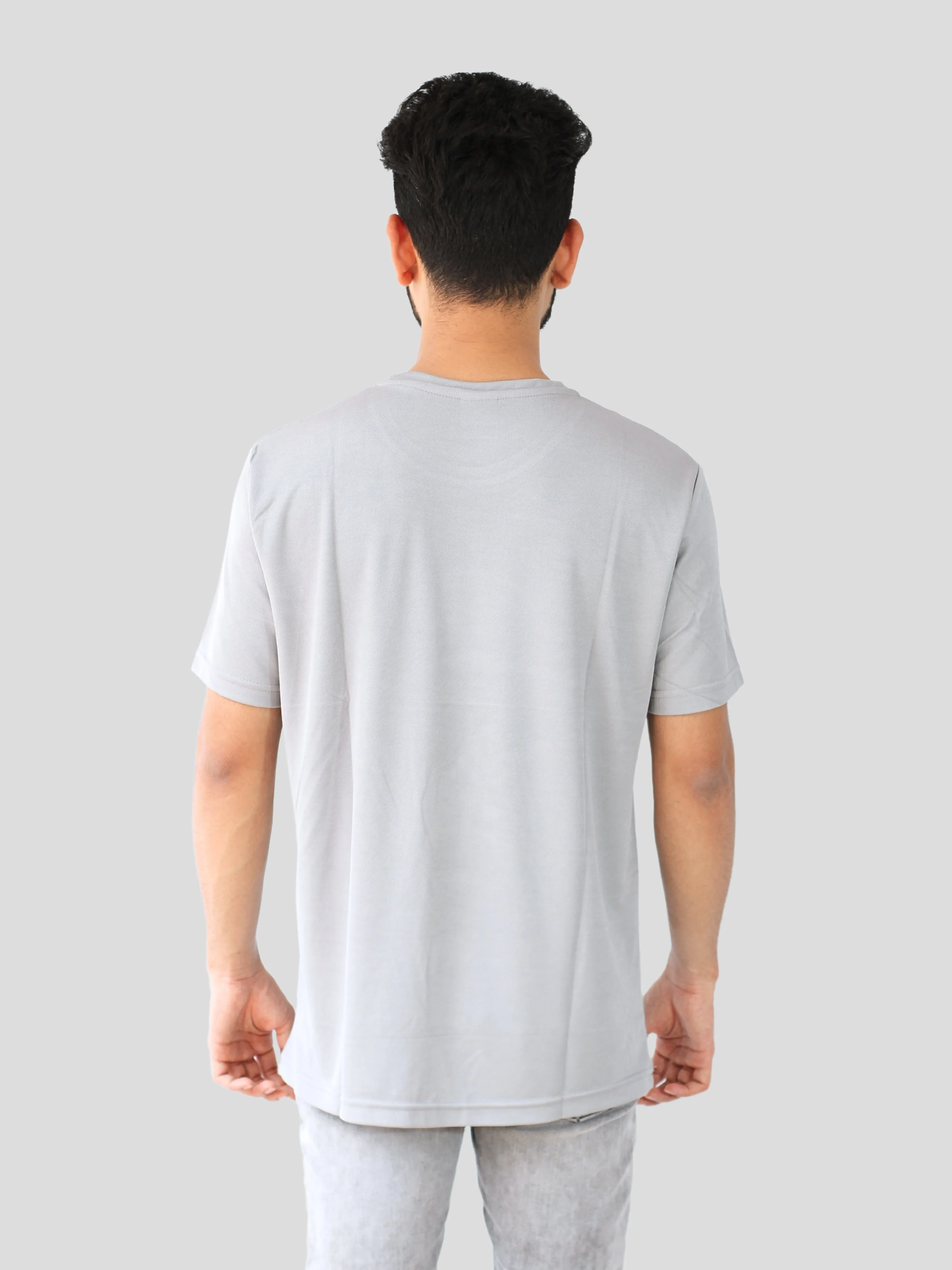 Youth Robe Men's Plain Round Neck T-Shirt (Grey)