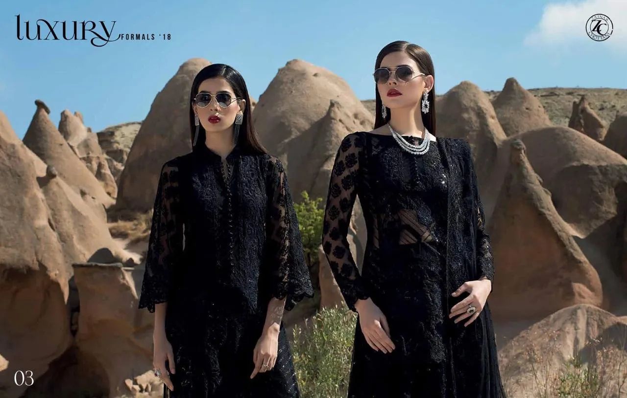 Zainab Chotani Black Dress Model#C 1712