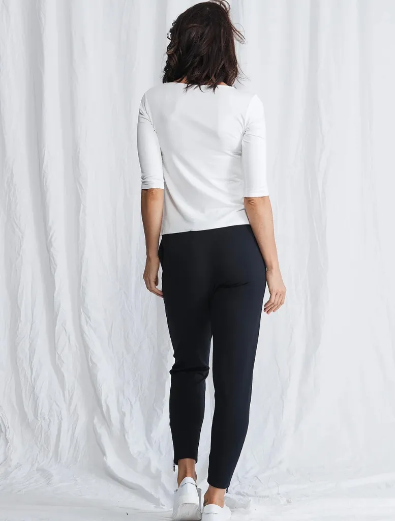 Zip Stiletto Pant - Black