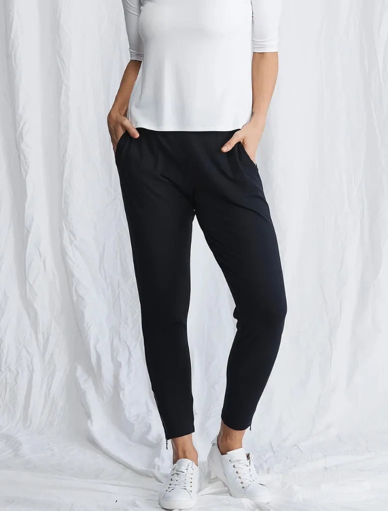 Zip Stiletto Pant - Black