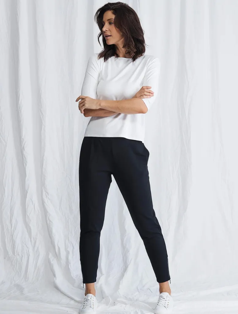 Zip Stiletto Pant - Black
